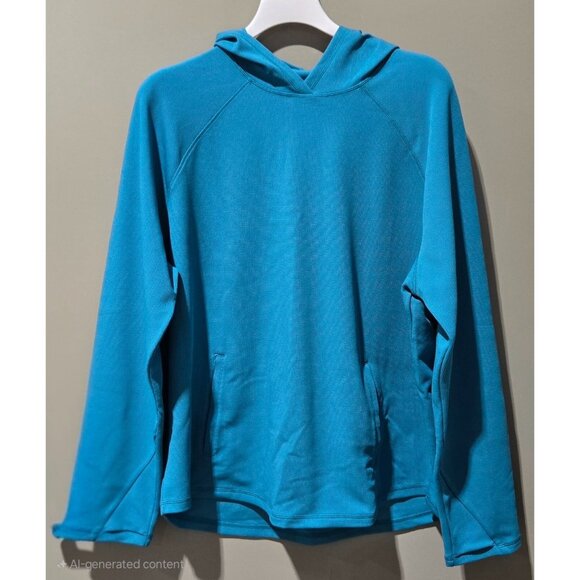 All In Motion Teal Blue LS Heavy Waffle Knit Hooded Sweatshirt -  Mens XXL 50/52 - Picture 1 of 7